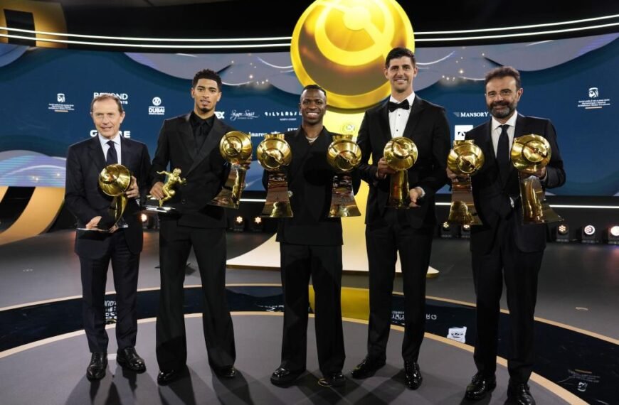 Vinicius cierra el 2024 a lo grande con dos premios en los Globe Soccer